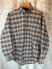 VTG Tommy Hilfiger All Cotton Plaid Button Down Long Sleeve Shirt Men's XL Crest