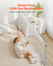 VEVOR Toddler Bed Rail Adjustable Height Portable Baby Beds Guard Rail 1 Piece