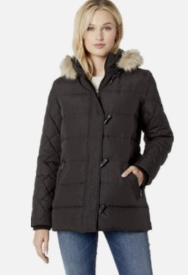 Lauren Ralph Lauren Women s Black Polyester Down  Jacket Faux Fur Hood Parka S