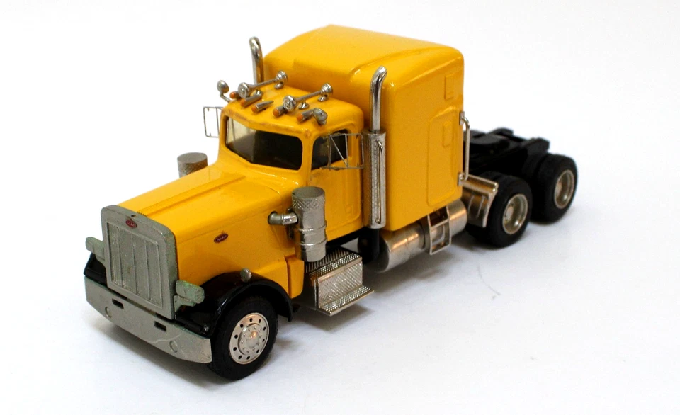 Винтажный грузовик миниатюры 1:48 Peterbilt 359 спальная кабина желтый белый металл в коробке - Изображение 3 из 4