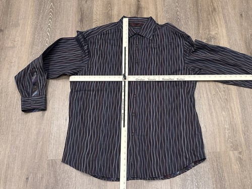 Jhane Barnes Shirt Mens XXL Abstract Classic Fit Long Sleeve Striped Cotton - Picture 3 of 8