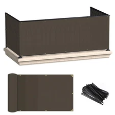 2.5'x12' Balcony Privacy Fence Screen with Zip Ties, Outdoor UV Protection Fe...