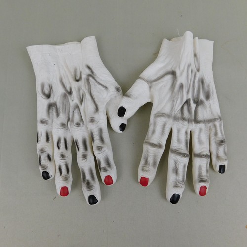 Geist Halloween Latex böser Clown Maske & Handschuhe Kostüm Set - Erwachsene OS #9438 - Bild 8 von 9