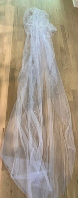 #ad Extra Long Wedding Veil With Pearl Accents And Comb For Attaching To Hair NEW $20.00