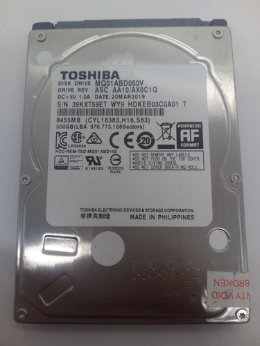 TOSHIBA**MQ01ABD050V** 500GB*** SATA HDD Notebook 2,5'' ZOLL#NFP1973