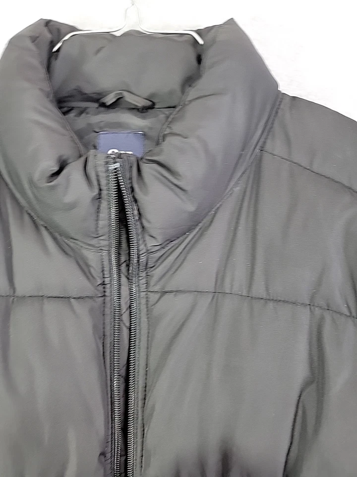 Chaqueta acolchada GAP para hombre XL abrigo negro pesado cremallera completa Y2k vintage Foto 4 de 4