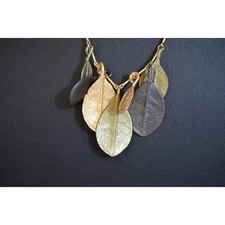 Michael Michaud Bahamian Bay Tri-Color Leaf Pendant Necklace - 16" Adj.