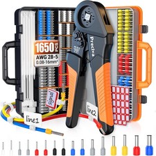 Preciva 1650PCS Ferrule Crimper Tool Kit - AWG 28-5 0.08-16mm  Ferrule Crimpe