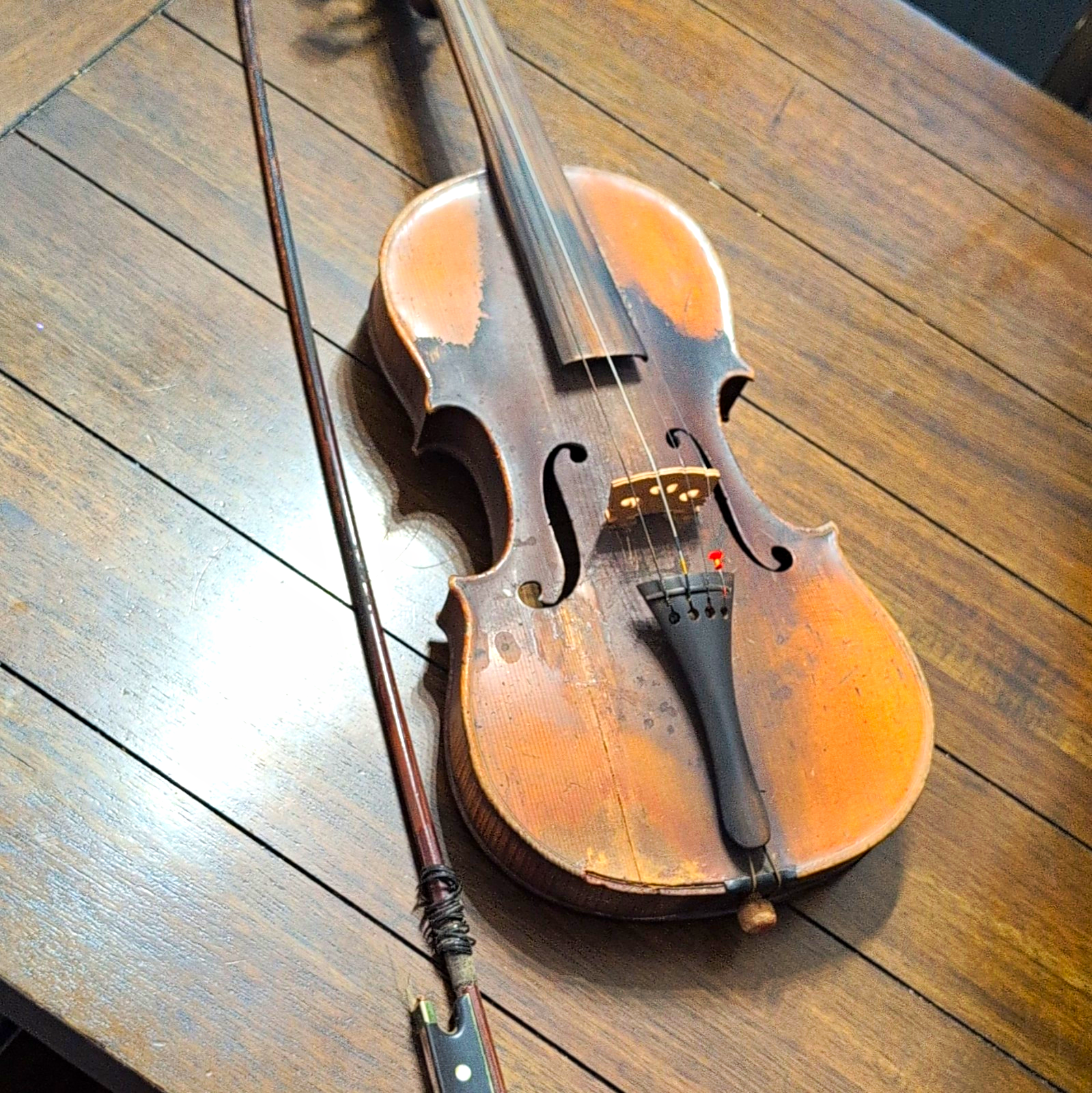 Acoustic 4-String Violin Varnish Brown Right-Handed w/ Bow Caseantique