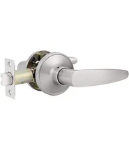 Straight Door Level Handle, Straight Hall and Passage Door Lock, Brushed Nickel