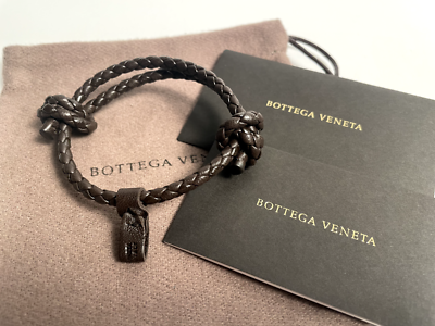 New Bottega Veneta Intrecciato Bracelet Leather Brown Men's New Bottega Veneta Intrecciato Bracelet Leather Brown Men's