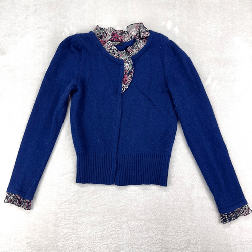 Juicy Couture Cardigan Sweater Womens S Blue 100% Cashmere Black Label Academia