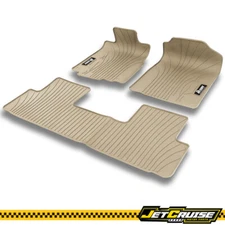 Fits 12-16 Honda CR-V All Weather Rubber Floor Mats Liner Latex Beige 3PC Set
