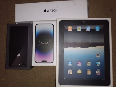  Iphone 14 Pro Max & iPhone 8 Plus   Apple Watch SE  iPad (BOX ONLY!)