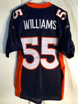 Reebok Authentic NFL Jersey Denver Broncos D.J. Williams Navy sz 52