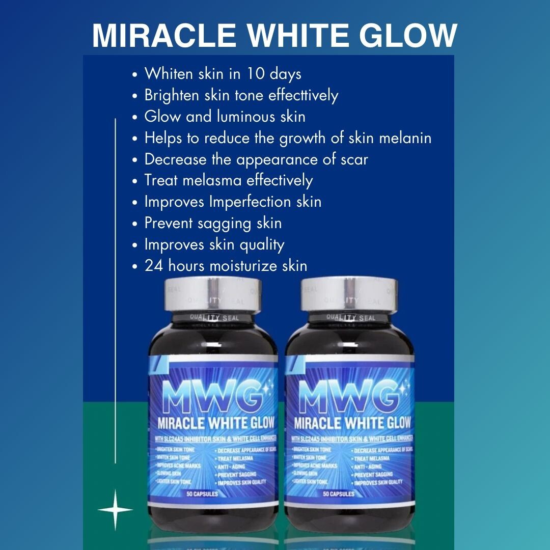 miracle white glutathione side effects NEW] MIRACLE WHITE GLOW 50 Capsule with SLC24A5 inhibitor skin