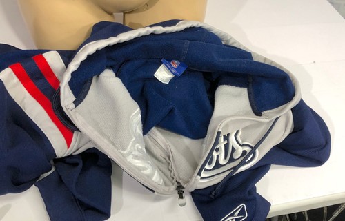 New England Patriots Vintage Reebok Full Zip NFL Hoodie Sweatshirt - Picture 8 of 9