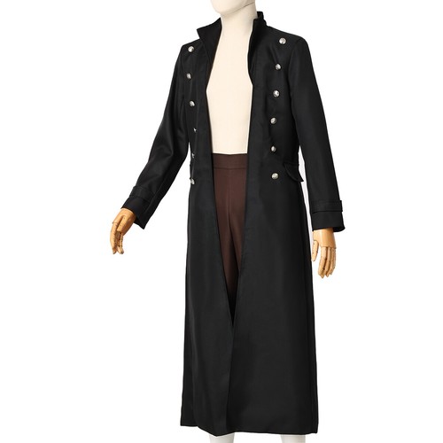 Herren Gothic Steampunk Smoking lange Jacke Mantel Halloween Vampir Cosplay Kostüm - Bild 10 von 16