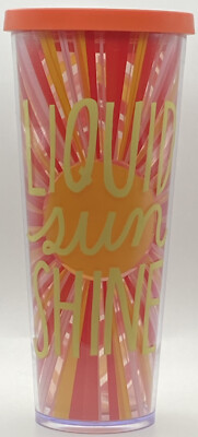 Starbucks Coffee Liquid Sun Shine Acrylic Venti Cold Travel Tumbler Cup 24oz