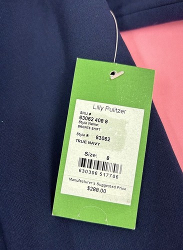 Lilly Pulitzer Dress. Navy With Beaded Neckline. Zip Up Back. Size 8. NWT. $288 - Picture 11 of 11