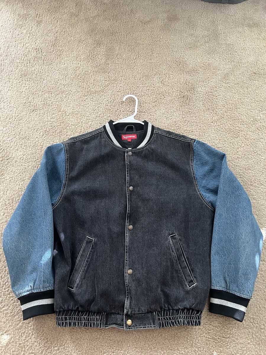 Supreme Denim Varsity Jacket cotton black M | eBay Supreme Denim Varsity Jacket cotton black M | eBay