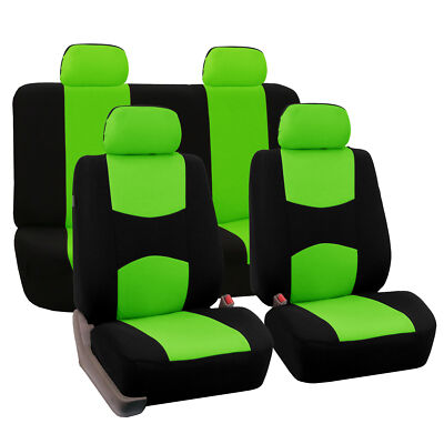 FH Group Flat Cloth Universal Fit Car Seat Covers SUV Van Solid Bench - Full Set