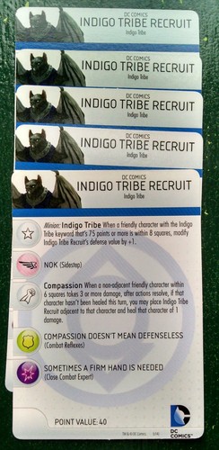Indigo Tribe recruit x5 #004 War of Light common Heroclix with cards generics - Picture 2 of 2