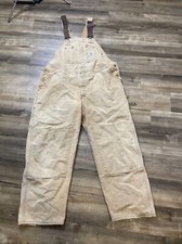 Carhartt Bib Overalls Duck Canvas Double Knee Workwear Mens Brown R19 BRN