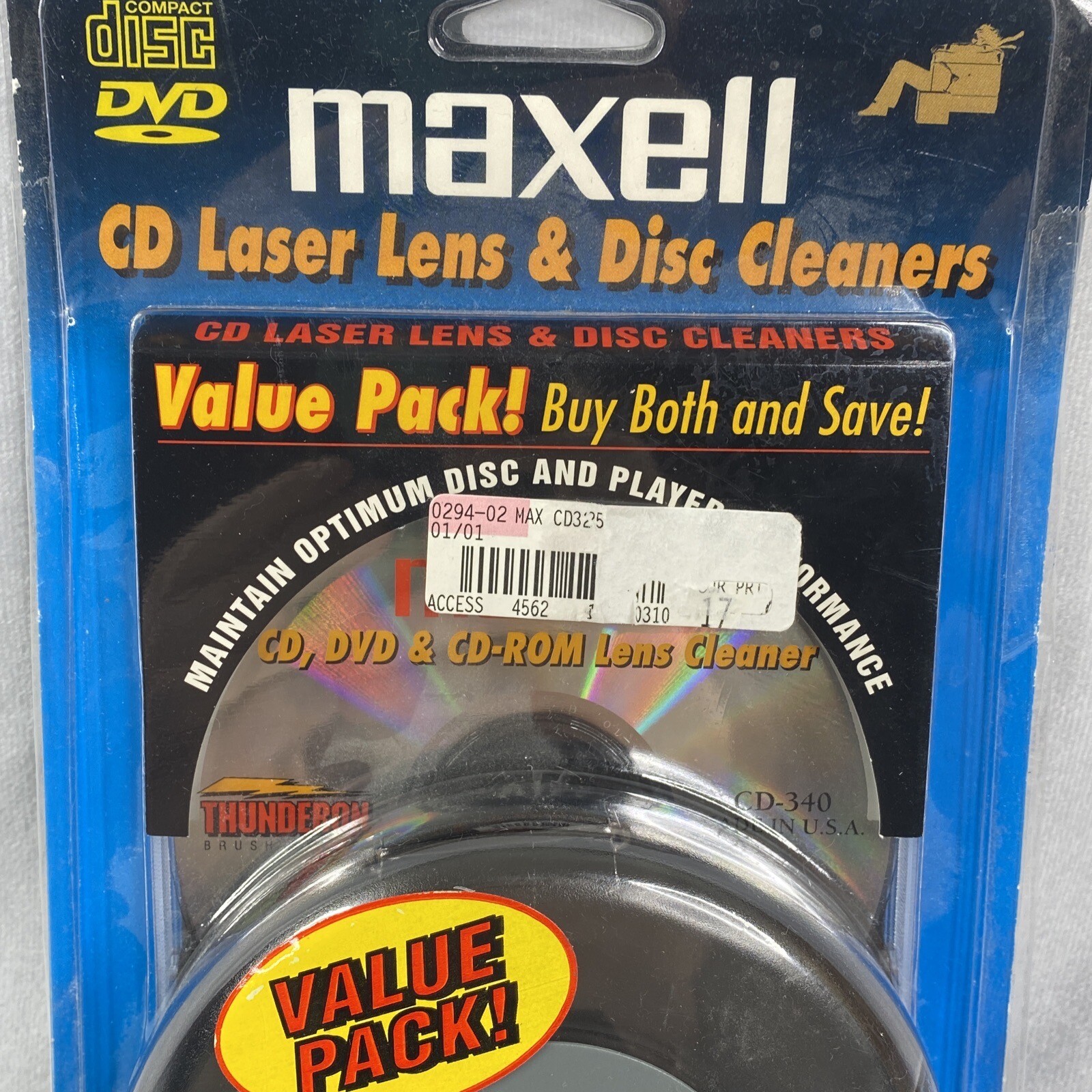NEW Maxell Lens & Disc Cleaner of DVD CD Games CD 340/CD 320 Wet Type