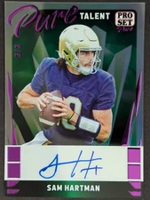 Sam Hartman PURPLE PURE TALENT Autograph Auto SSP #ed 3/3! 2023 Pro Set Pure!