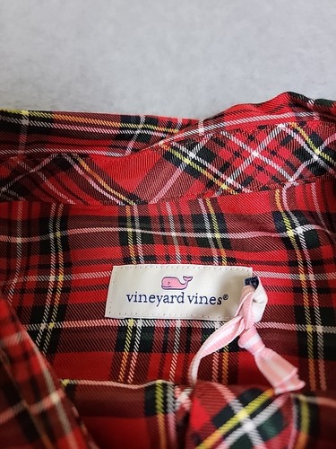 Camisa a Cuadros Vineyard Vines Para Mujer 18 Roja Negra Vacaciones Ligera Preppy NUEVA - Imagen 3 de 14