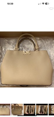 Authentic MICHAEL KORS Florence Satchel Bag Saffiano Leather in color Bisque