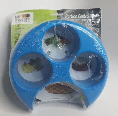 Meal Measure Portion Control Plate, Blue, (PACK of 2)