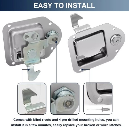 LKW Werkzeugkoffer Riegel Ersatz Edelstahl Werkzeugkasten Paddelschloss Ersatz - Bild 5 von 8