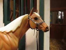 Jaapi BLACK/SILVER FOAL halter w/lead-fit Breyer traditional foal/Classic model