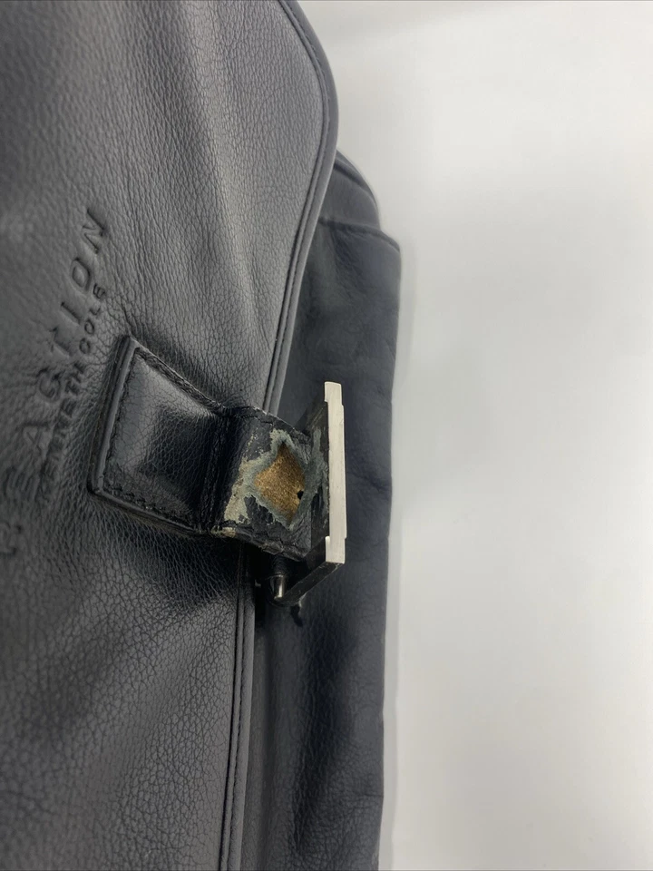 Kenneth Cole Reaction Leather Laptop Tablet Messenger Black Bag, Vintage - Image 3 of 4