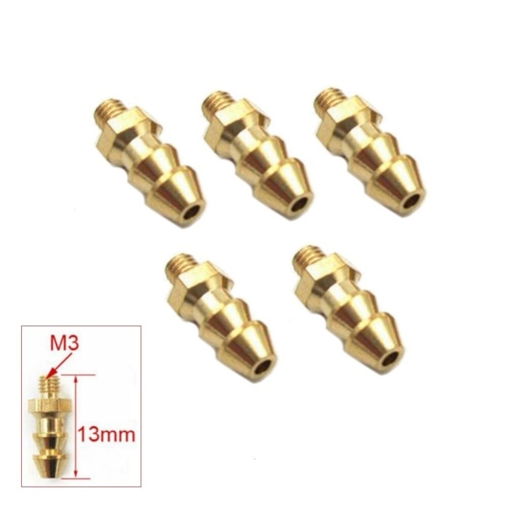 Brass Water Cooling Faucet Nipples with M3 M4 M5 Thread for RC Boat