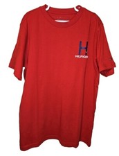 NWT Tommy Hilfiger T Shirt Boys Size M 12/14 Red Logo Short Sleeve Crew NEW