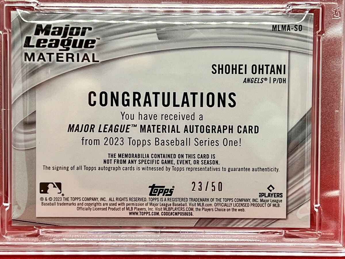Shohei Ohtani Topps 2023 Major League Material Autograph Shohei Ohtani Topps 2023 Major League Material Autograph