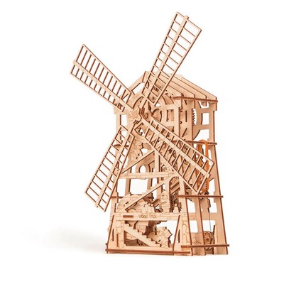 Mechanical Wood Trick wooden 3D puzzle Windmill Self-Assembly Constructor