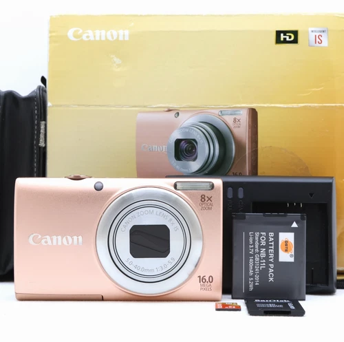 Canon PowerShot A4000 IS 16.0MP Compact Digital Camera Pink Tested Boxed Kit