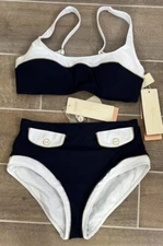 NWT Gottex High Class Square Neck Classic Two Piece Bikini Swimsuit Size 10