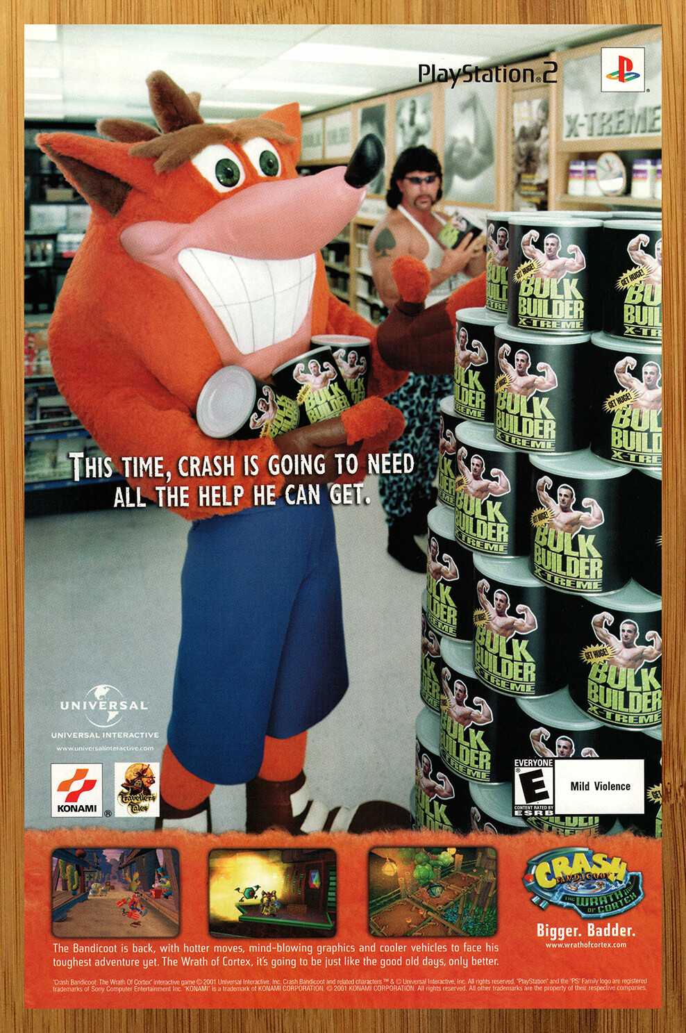 2002 Crash Bandicoot The Wrath of Cortex Gamecube PS2 Print Ad/Poster