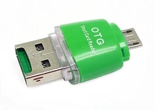 2 in 1 Micro USB 2.0 OTG Adapter + Micro SD TF Card Reader For PC Samsung Green
