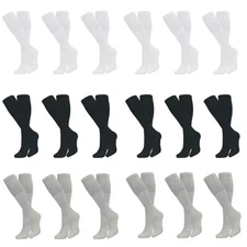 3-12 Pairs For Men Athletic Sports White Gray Black Cotton Tube Socks Size 9-15