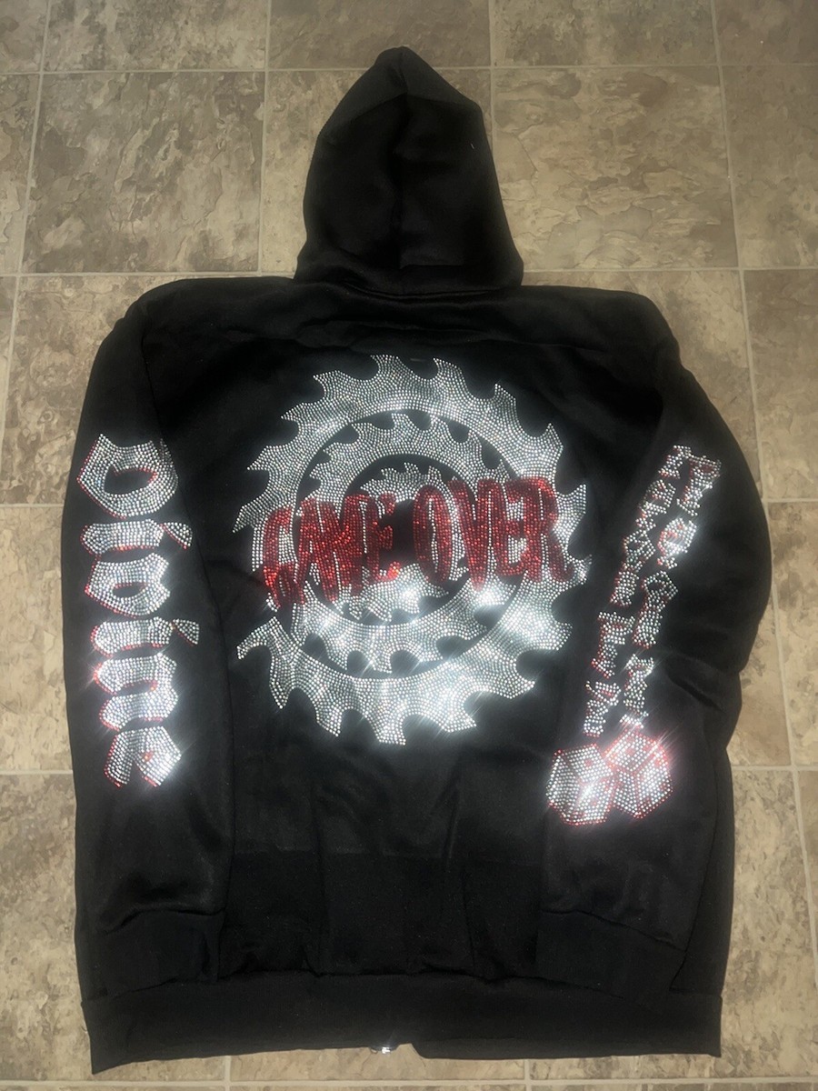 Deadstock Jigsaw Rhinestone Accented Hoodie 2XL | eBay