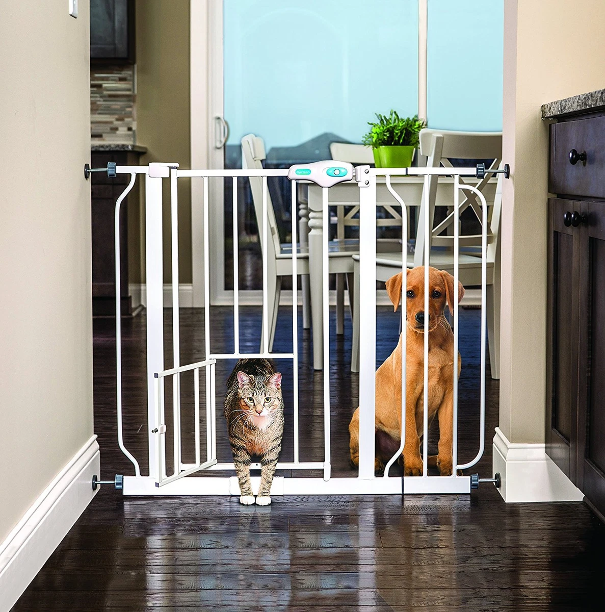 Carlson Extra Wide Pet Gate with small pet door 891618001301 eBay