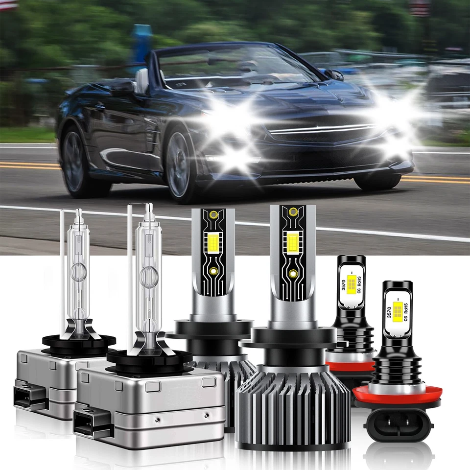 Para Mercedes-Benz SL63 AMG 2009-2012 HID LED Faro Bombilla Alta Baja + Luz Antiniebla Foto 2 de 4