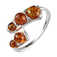 Sterling Silver and Baltic Honey Amber Ring "Aria"