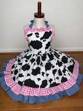 NEW Handmade Elegant Animal Cow Print Summer Halter Dress Size 5/6 Sample Sale